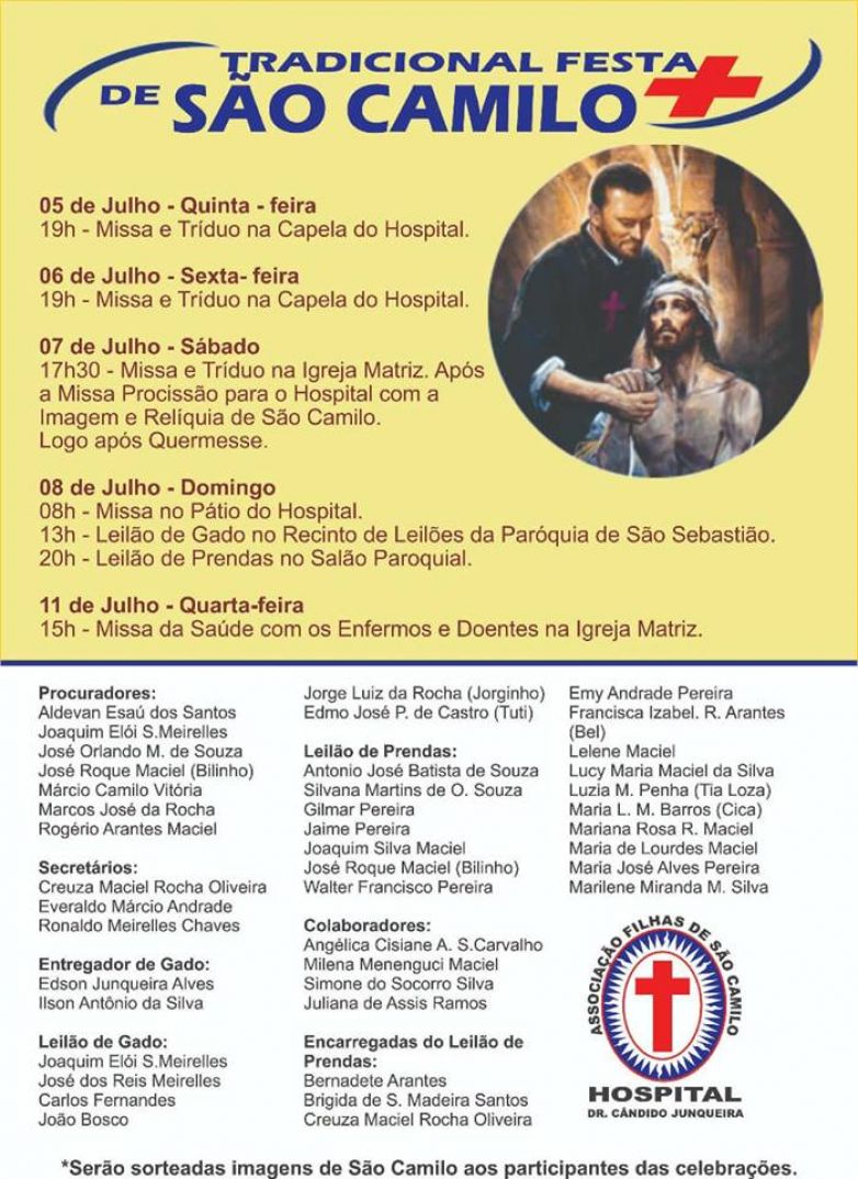 PROGRAMA&Ccedil;&Atilde;O FESTA DE S&Atilde;O CAMILO 2018